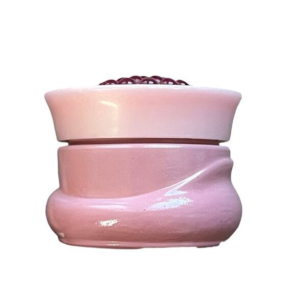 Vintage Pink Avon Cream Jars Floral Themes Satin Glass and Ceramic collectible - Picture 4 of 7